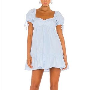 Amanda Uprichard Sicily Mini Dress in Powder Blue